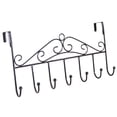 thumbnail image 3 of Huayishang Locker Shelf 7 Hooks Bathroom Door Hanger for Towel Coat Clothes Hat Bag Hanging Wrought Hanger (Black), Kitchen Essentials Clearance Sale Black, 3 of 6
