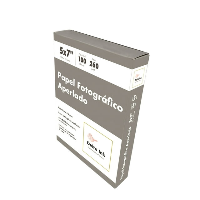 Papel Fotográfico 5x7" Aperlado 100 Hojas 260gr para impresoras de inyección de tintas Delta Ink Delta Ink Aperlado 5x7"