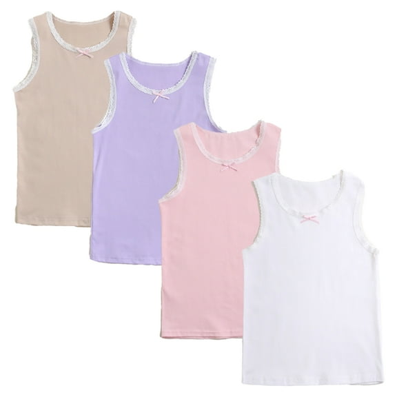 FLMEI Toddler Baby Girls Sleevless Tops Tees Tops Undershirts T Cotton Vest Tees for 3-8Y