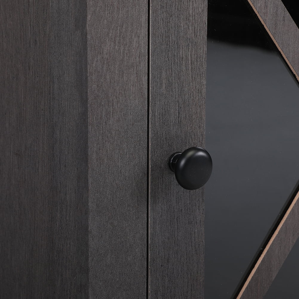 Kadyn Bedside Tables Side End Table with Door Cabinet, Mid Century Modern Nightstand, Dark Gray-1PCS