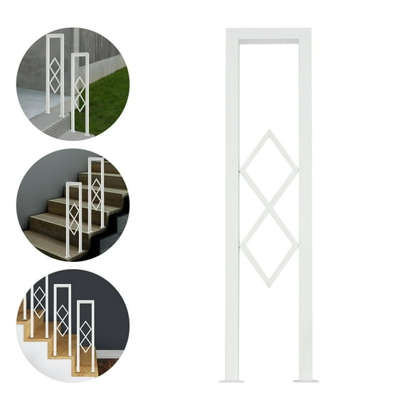 White U-shaped Carbon Steel Handrail For Steps Stair Railing Hand Rail Wall-mounted Indoor Rail