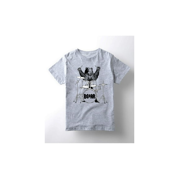 Instant Message - bear drummer -YOUTH SHORT SLEEVE TEE-L