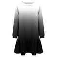 thumbnail image 5 of Annhoo Sweatshirt Dresses Women Fall Fashion Gradient Colour Crewneck Mini Dress Long Sleeve Pleated Dress, 5 of 6