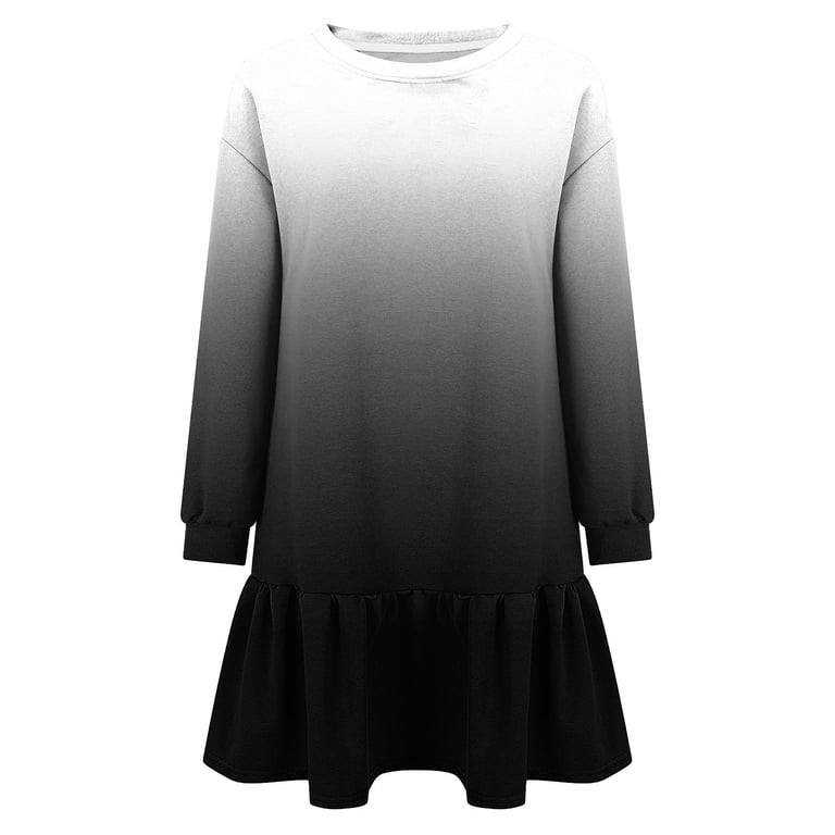 black and white short ombre dress Sexlip Womens Ombre Short Sleeve Mini Dress Crew Neck Design Lightweight Fabric Relaxed Silhouette for Casual Outings Black XXL, Women's, Size: 2XL