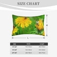 thumbnail image 4 of Picia Bees Pollinates A Yellow Dandelion Pattern Plush Pillow Case – Soft and Cozy Cushion Cover, Hypoallergenic Throw Pillow Case for Home Decor-16"x24", 4 of 6