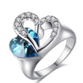 thumbnail image 3 of Copper Sapphire Crystal Heart of Ocean Ring for Women, 3 of 9