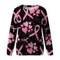 thumbnail image 4 of WREESH Breast Cancer Awareness Sweatshirt For Women Pink Ribbon Print Pullover Fall Loose Long Sleeve Crewneck Tee Tops Soft Lightweight Cute Sweatshirt Black C, 4 of 4