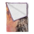 thumbnail image 2 of Paris Soft Flannel Fleece Blanket, Panoramic Photo of Eiffel Tower and Pastel Warm Sunset Sky Parisian Cityscape, Cozy Plush for Indoor and Outdoor Use, 60" x 80", Orange and Brown, by Ambesonne, 2 of 5