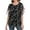 Floral Black, variant on Aiyino Womens Ruffle 3/4 Sleeve Mesh Blouses Loose Flowy Tops Stretchy Shirts,Black