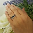 thumbnail image 2 of Dazzlingrock Collection 18K Princess & Round White Diamond And Blue Sapphire Bridal Engagement Ring Set, White Gold, Size 5, 2 of 5