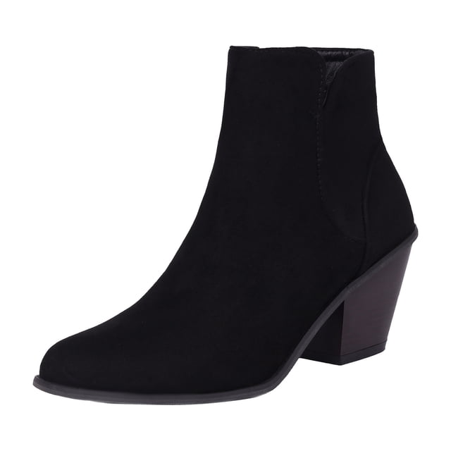 NECHOLOGY Botas Mujer Adulto Femenino Zapatos Botines mujer Botas occidentales Botas de color caqui Mujer 2023 Europa y los Unidos Botines de mujer de tacón con cremallera de tamaño (Black, 42)