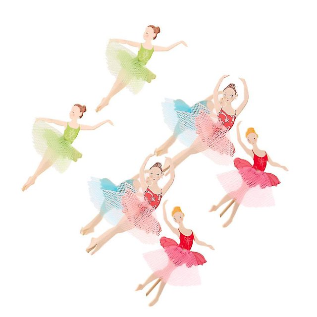 24 Uds. De adornos para tartas con forma de niña de Ballet, selecciones de pastel de papel, inserto para cupcakes, suministros de decoración para fiestas LingWen 8390606066640