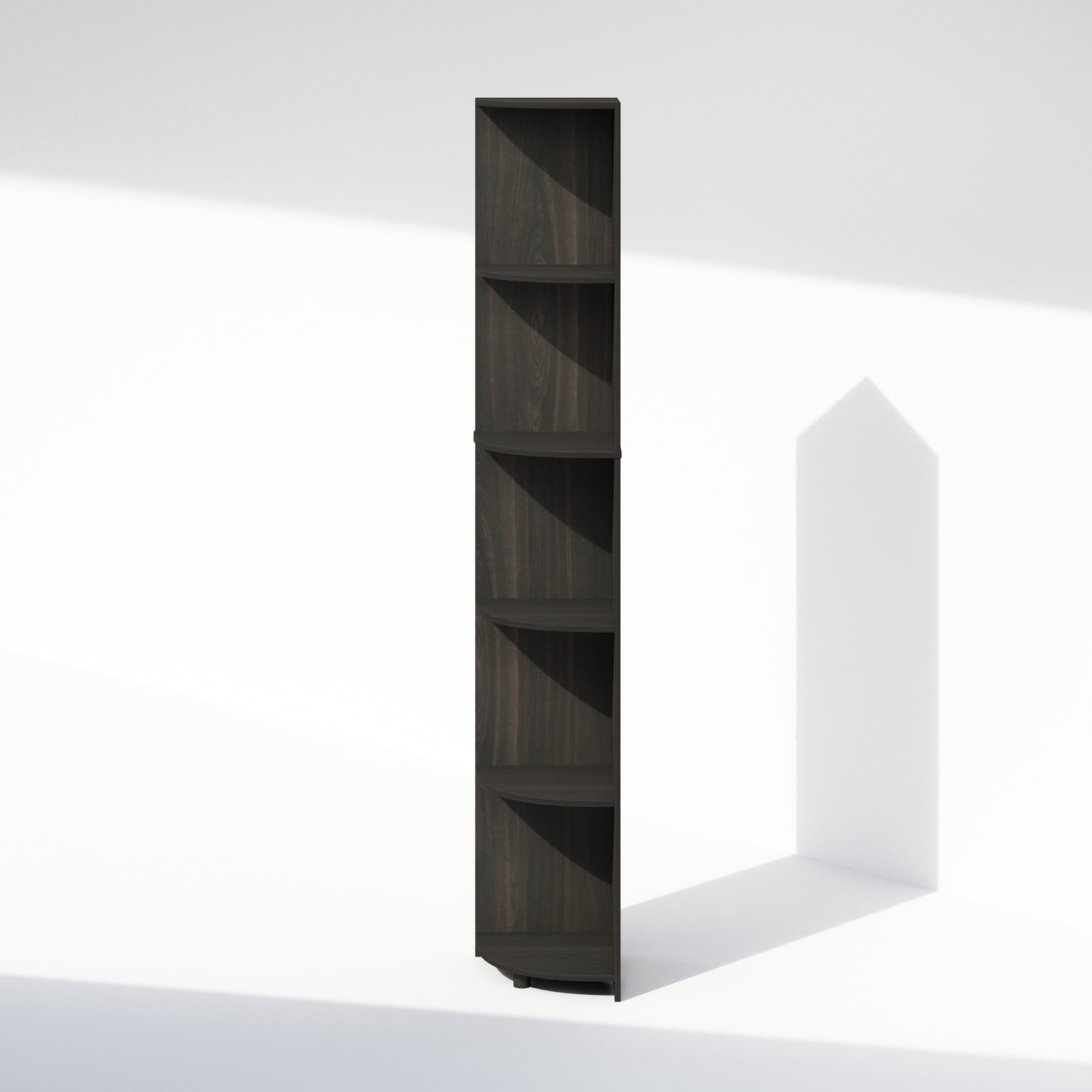 Furinno Basic 5-Tier Corner Multipurpose Standing Shelf, Espresso