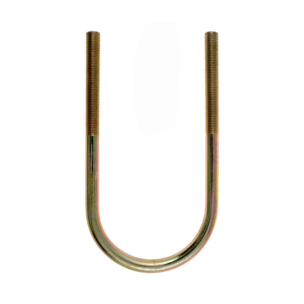 KarParts360 Threaded U-Bolt | Steel | Yellow Zinc | Round U-Bolt | Heat Hardened | Fine Thread | 7/16 Inches Thread Diameter