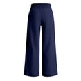 thumbnail image 5 of HKYNLAG Wide Leg Linen Pants for Women 2026 Summer Casual Drawstring Elastic Waist Beach Vacation Pant Trousers with Pockets Navy S, 5 of 8