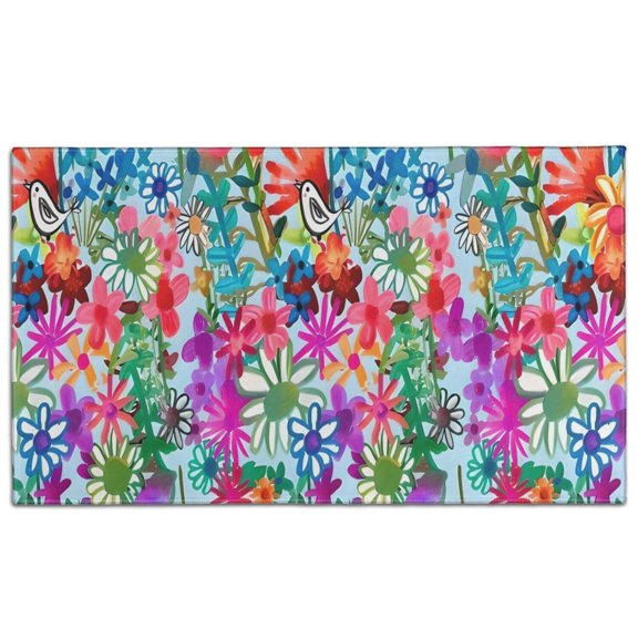 Pioneer Flower Floral Print Pattern Door Rugs,Washable Non Slip Door Mats Indoor,Decorative Door Mats,Entry Mat Indoor for Entrance,Bedroom,Kitchen,Bathroom,17"x30"