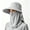 Gray, variant on Women Wide Brim Face Mask Sun Hat Detachable Neck Face Flap Ponytail UV Protection Visor Hat