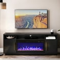 thumbnail image 7 of BELLEZE Fireplace TV Stand for TVs Up To 75", Entertainment Center with 36" Electric Fireplace, LED Ambient Lighting, and Storage, Media Console Table 69 Inch - Avenue (Black), 7 of 7