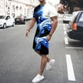 thumbnail image 1 of Men's Suit Category - All-Over Print Short Sleeve Tee and Quarter Pants Two-Piece Set for Men, 1 of 4