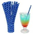 thumbnail image 2 of Vibrant Party Straws Bulk Individually Wrapped, 100 Count Colorful Striped Paper Straws for Drinks, Desserts, Cocktails, and Bar Decor, Eco-Friendly Biodegradable Straws (100 ct), 2 of 9