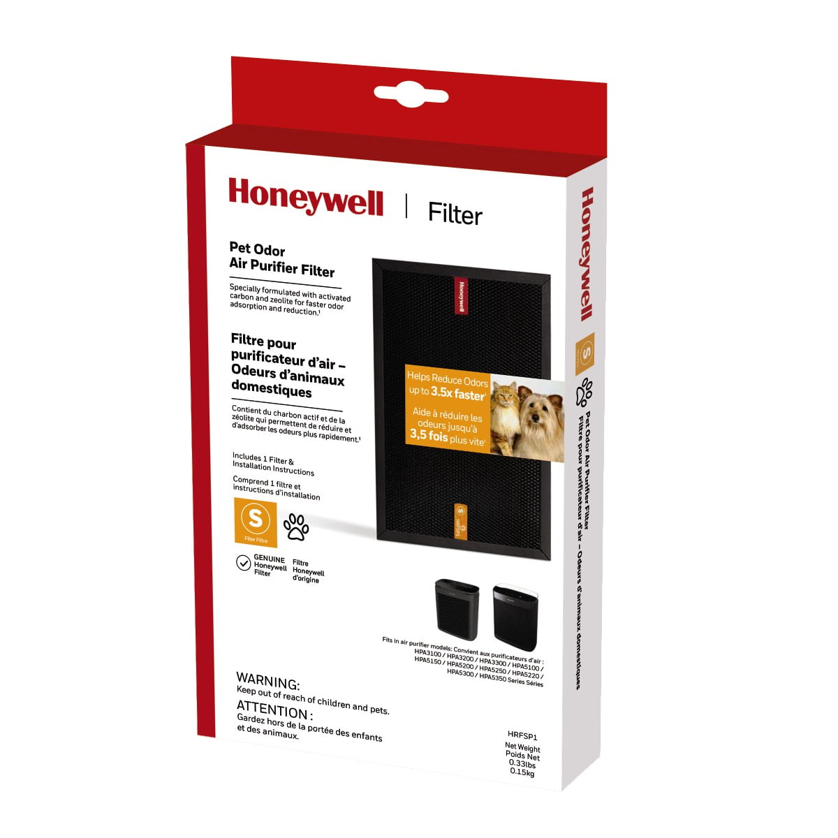 Honeywell S Air Purifier Replacement Filter, HRFSP1, 1 Pack