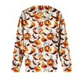 thumbnail image 6 of Halloween Tops for Women Pumpkin Graphic Crew Neck Long Sleeve Fashion Funny Party Pullover Top Multicolor 01 L, 6 of 6
