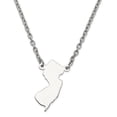 thumbnail image 1 of 925 Sterling Silver NJ State Shaped Pendant with chain, 1 of 2