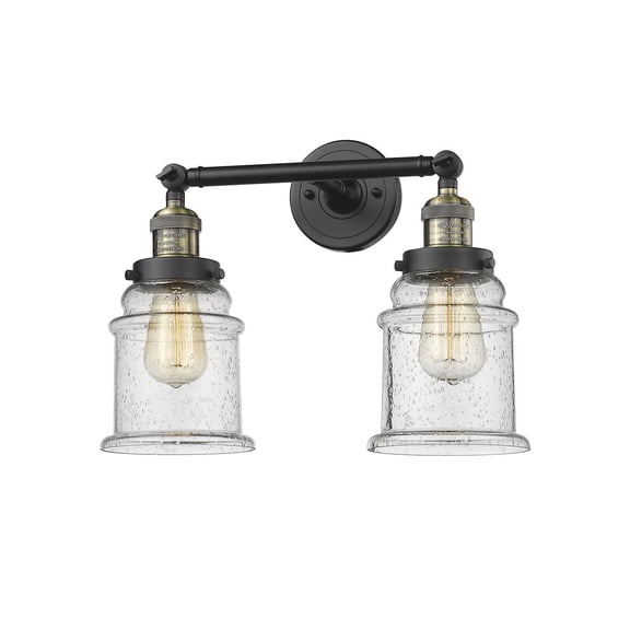 208-BAB-G184-LED-Innovations Lighting-Canton - 7W 2 LED Bath Vanity In Industrial Style-11 Inches Tall and 16.5 Inches Wide Black Antique Brass Seedy