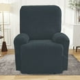 thumbnail image 2 of Lavish Cover Stretch Recliner Chair Cover, Non-Slip Slipcovers for Recliner Chair, Washable Furniture Protector with Pocket & Elastic Bottom for Kids Pets, 1 Seater, Dark Gray, 2 of 9