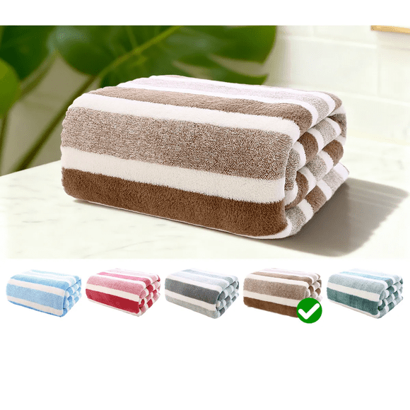 Toallón De Baño Toalla De Bata Extra Suave Súper Absorbente Xtellar Color Marrón Rayas