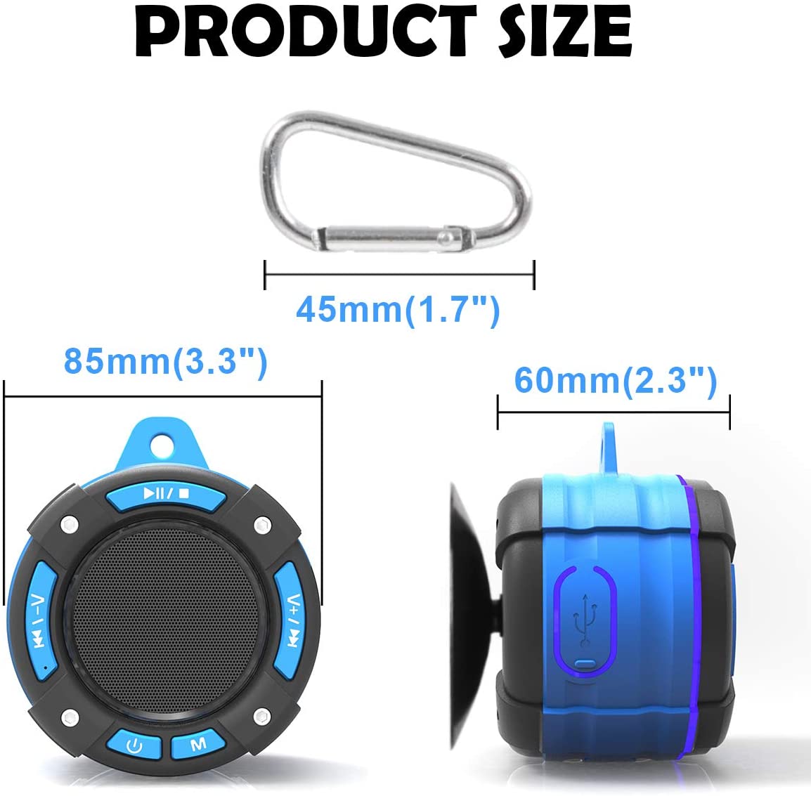 Enceinte Bluetooth étanche IPX7 Pour Douche - Son Stéréo, Microphone - Haut-parleur Sans Fil Salle De Bain