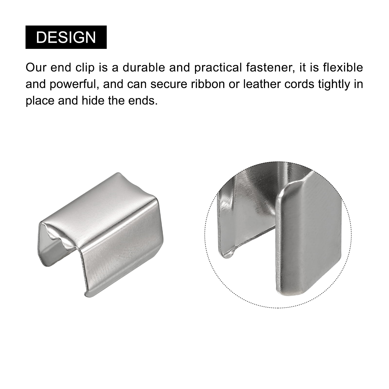Unique Bargains Fold Over Crimp Cap Ribbon Crimp Ends Clasp Tips Silver 10 x 6mm