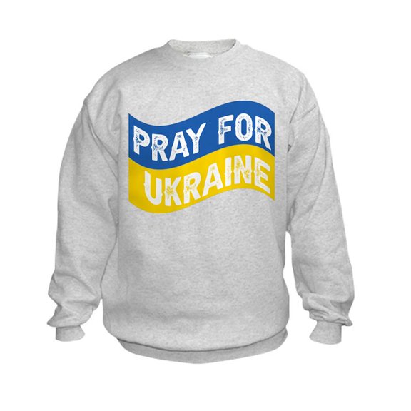 CafePress - Pray For Ukraine Sweatshirt - Kids Sweatshirt, Youth Crew Neck Sweatshirt