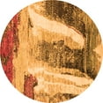 thumbnail image 1 of Ahgly Company Indoor Round Abstract Orange Modern Area Rugs, 3' Round, 1 of 4