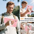 thumbnail image 6 of For Samsung Galaxy Tab A11 2025/Tab A9 2023 Case 8.7 inch (SM-X133/X135/ SM-X110/X115), 360 Hand Strap, Shoulder Strap, Kickstand, Rugged Drop Protection, Cherry Pink, 6 of 6
