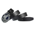 thumbnail image 3 of Cinturón de Cuero con Hebila Grabado de Cabeza de Caballo Aleación de Zinc Estilo Retro para Mujer Hombre Negro Baoblaze Cinturón de vaquero occidental, 3 of 8