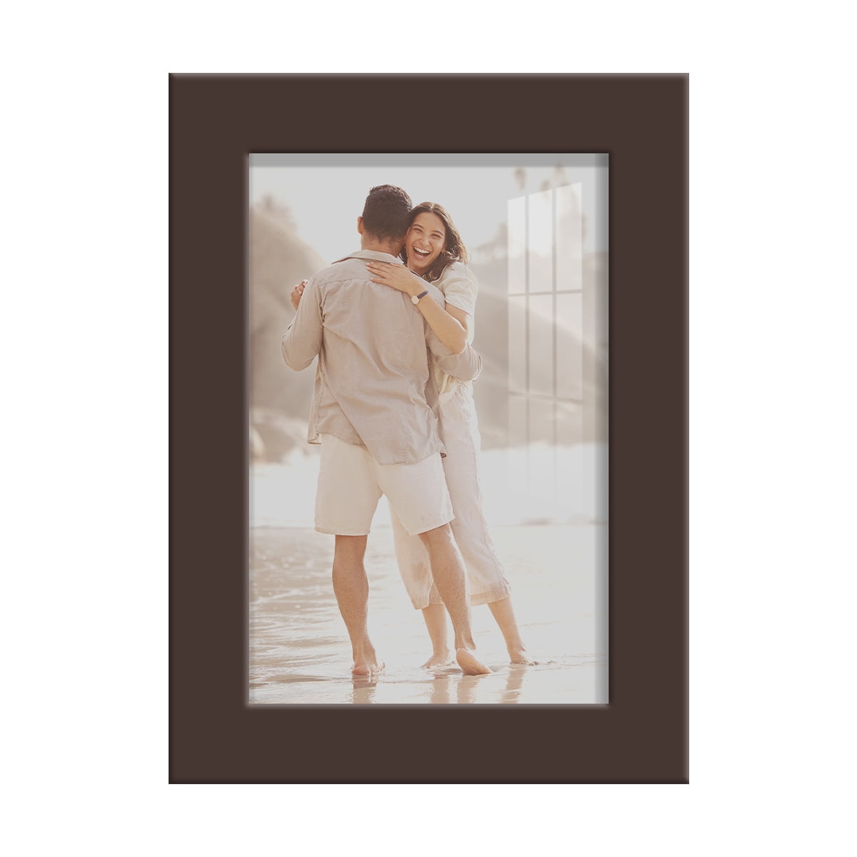 Modern Real Wood 4x6 inch Picture Frame in Brown