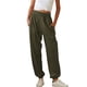 thumbnail image 1 of Pantalones largos con bandas en el tobillo para mujer, pantalón suave, transpirable, informal, holgado, con cintura elástica, Color puro, 1 of 8