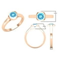 thumbnail image 3 of Dazzlingrock Collection 5mm Round Blue Topaz Solitaire Engagement Ring for Women (Color Blue, Clarity Moderately Included) in 14K Rose Gold, Size 10, 3 of 5