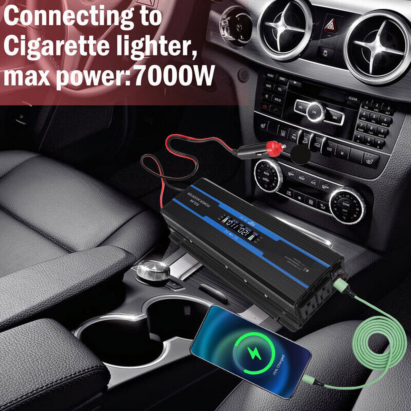 7000W Inversor de corriente para Carro Auto Convertidor solar DC 12/24V a AC110V
