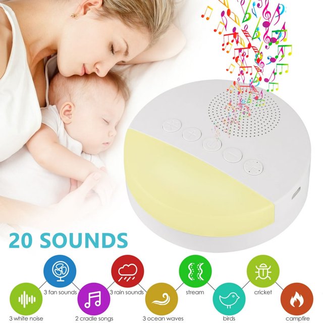White Noise Machine for Sleeping 20 Soothing Sounds Machine with Baby Night Light Timer and Memory Function