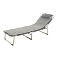 thumbnail image 3 of Chaise Longue, Fauteuil Inclinable Simple en Fer, Chaise Longue Pliante Inclinable, Chaise-Lit de Camping, Lit Pliant, Chaise Longue de Patio, Chaise Longue d'Extérieur avec Oreiller pour, 3 of 7