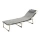 thumbnail image 4 of Cama plegable individual para una persona, reclinable, plegable, para acampar, oficina, pausa para el almuerzo, emergencia al aire libre, tubo redondo de 56 pulgadas, almohadilla gris y transpirable, 4 of 15