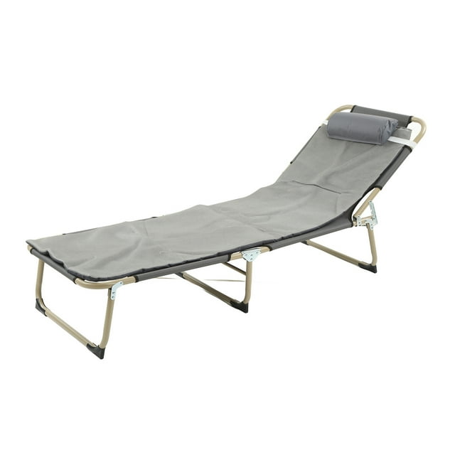 Lit Pliant pour une Personne Forte Capacité de Charge Chaise Longue de Camping Bureau Extérieur