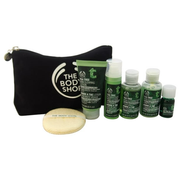 forræder fort Savant Tea Tree Collection Travel Exclusive by The Body Shop for Unisex - 7 Pc Kit  2oz Skin Clearing Facial Wash 2oz Skin Clearing Toner 0.33oz Tea Tree Oil  1.69oz Skin Clearing Lotion