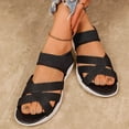thumbnail image 3 of Rokment Womens Walking Flat Sandals Comfortable Breathable Mesh Memory Foam Platform Wedge Strappy Summer Shoes Black Size 5.5, 3 of 8