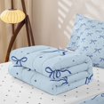 thumbnail image 5 of Homewish Dreamy Princess Style Zipper Twin Comforter Sets with Fitted Sheet and 2 Pillowcases,Blue Cute Bow Tie Zipper Bedding Set For Bowknot Lovers,Reversible,4-Piece, 5 of 7