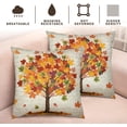 thumbnail image 5 of Fall Tree Pillow Covers 18x18 Set of 2 Vintage Rustic Autumn Maple Leaves Holiday Throw Pillow Covers Cotton Linen Cushion Cases for Farmhouse Living Room Decor, 5 of 6