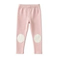 thumbnail image 2 of ATORRE Toddler Baby Girls Leggings Cute Striped Kneepad Design Unisex Baby Tights Pants Moisture Wicking Elastic Waist Full Length Leggings Pants Pink 5-6 Years, 2 of 8
