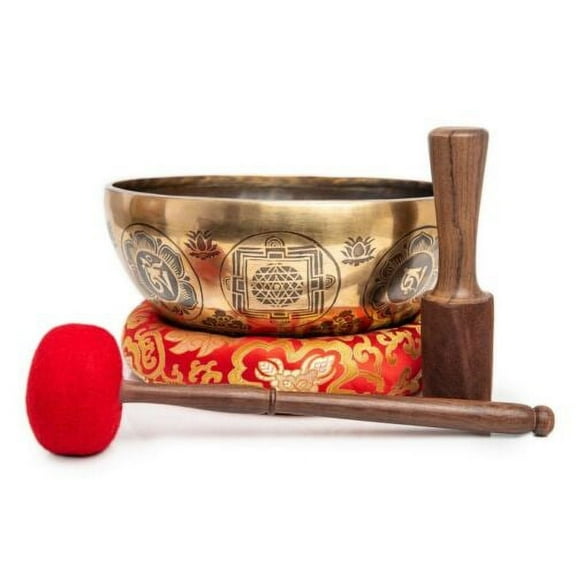 Large Tibetan Singing Bowl 11" Metal Master Healing Grade For Meditation Yoga